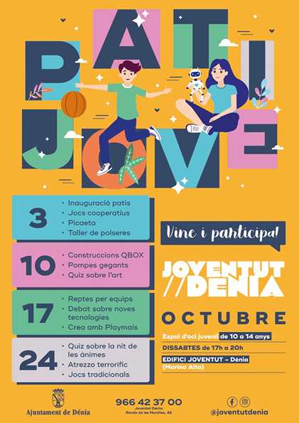  El Casal Jove inicia en octubre la nueva programación incorporando actividades por la tarde entre semana 
