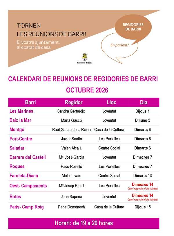 Los mecanismos de participación ciudadana del Ajuntament de Dénia se retoman en otoño: vuelv...