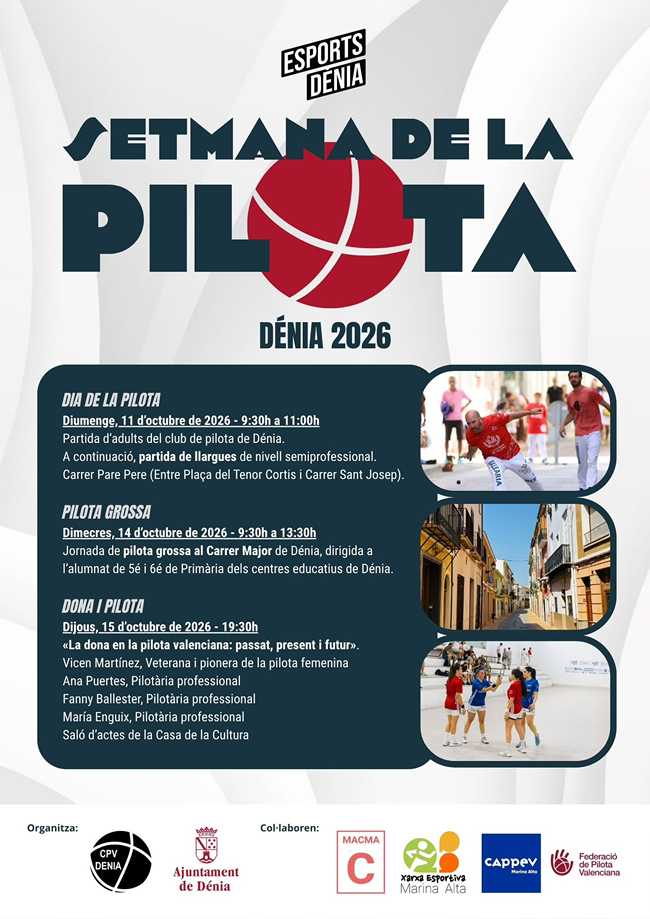  Dénia da más juego a la pilota con una semana para llevarla a la calle, a las aulas y a nuevos públicos 